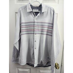 NWT Tommy Bahama Mens Size Large Canyon Beach Flannel Horizon Stripe Shirt NEW